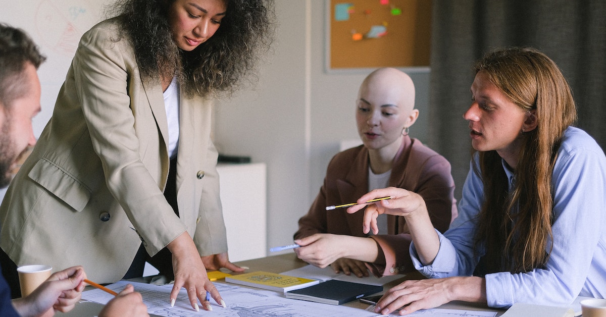 people in a business meeting